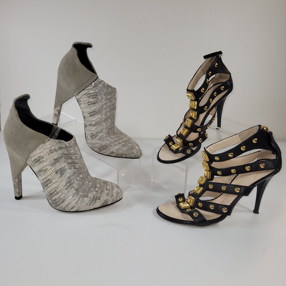 Giuseppe Zanotti Stud Sandals Alexander Wang Gray Women Heel Ankle Booties Sz 38